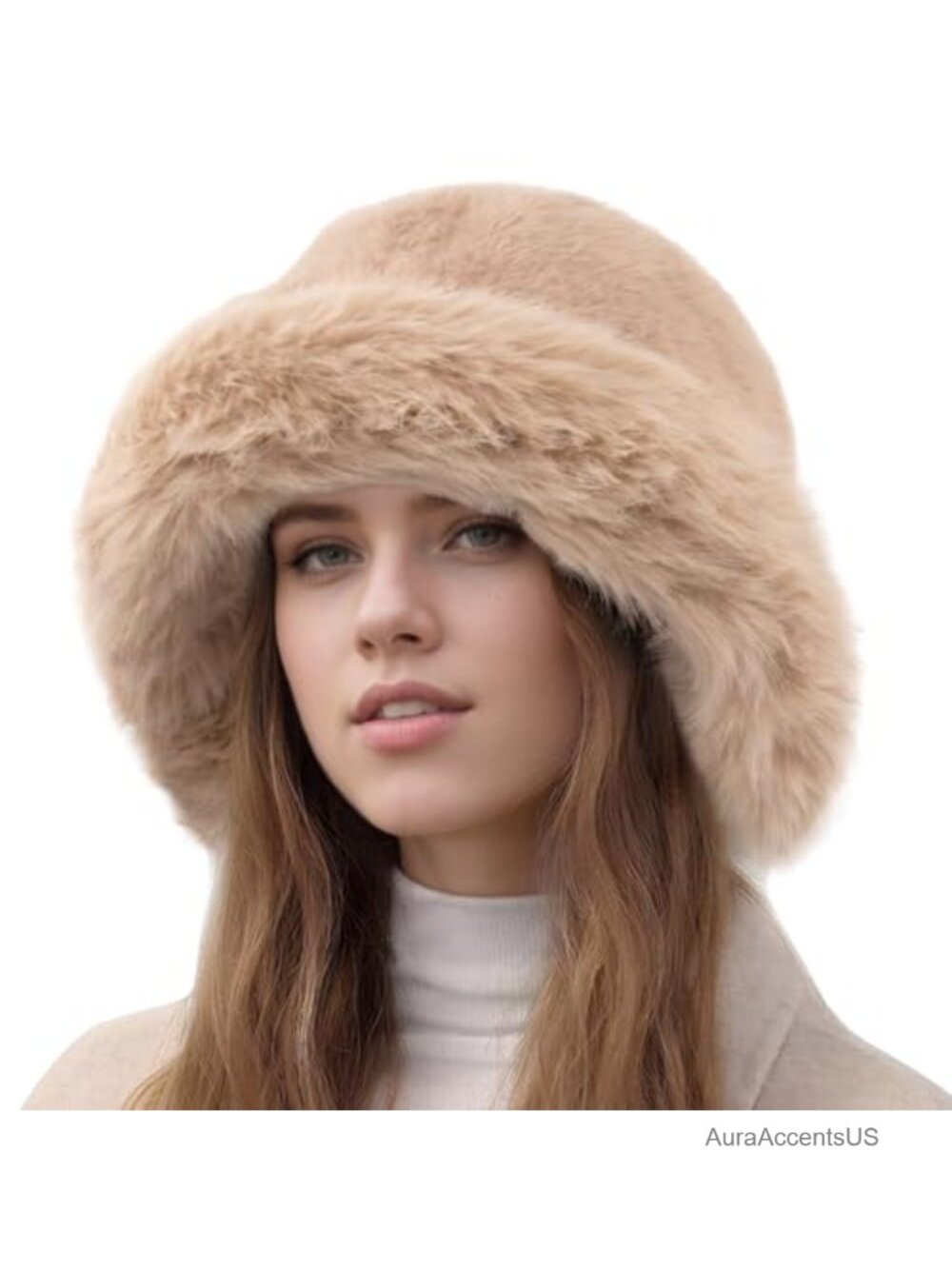 Faux Fur Bucket Hat Winter Warm Fluffy Adjustable Fisherman Hat